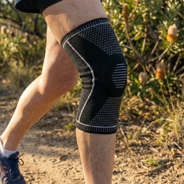 Physio-designed clinical grade knee brace for injury support and recovery.